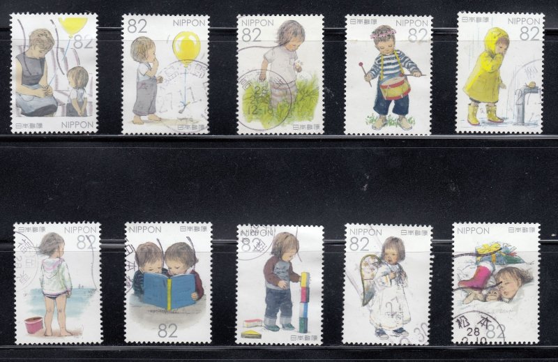 Japan 2015 Sc#3934a-j Nostalgia of Pictures for Children, Series 1 used