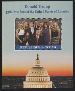 CHAD - 2016 - Donald Trump #1 - Perf Souv Sheet -Mint Never Hinged-Private Issue