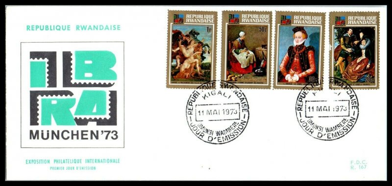 1973 RWANDA FDC Cover - EXPO Philatelique Internationale in Munchen D2 