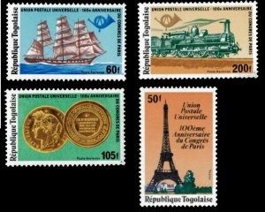 Togo 1978 - UPU, Ships - Set of 4 Stamps - Scott #1012, C365-7 - MNH