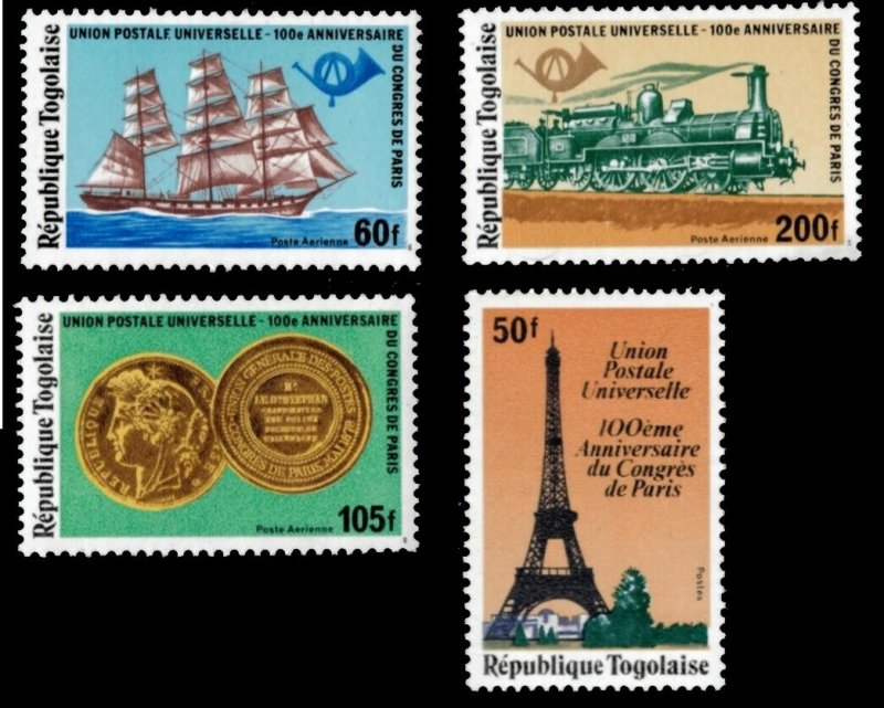 Togo 1978 - UPU, Ships - Set of 4 Stamps - Scott #1012, C365-7 - MNH