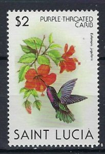 St Lucia 540 MH 1981 Bird and Flower (ak1193)