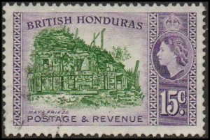 British Honduras 150 - Used - 15c Mayan Frieze (1953) +