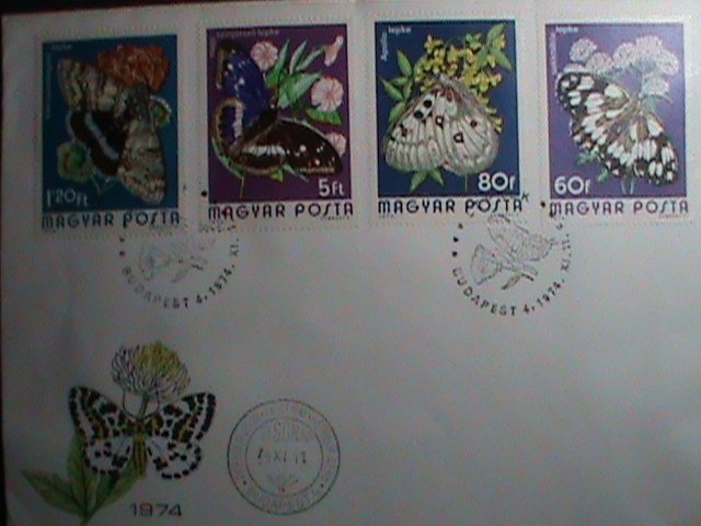 HUNGARY-FDC COVER-1974-SC#2317 COLORFUL BEAUTIFUL LOVELY BUTTERFLIES LARGE MNH