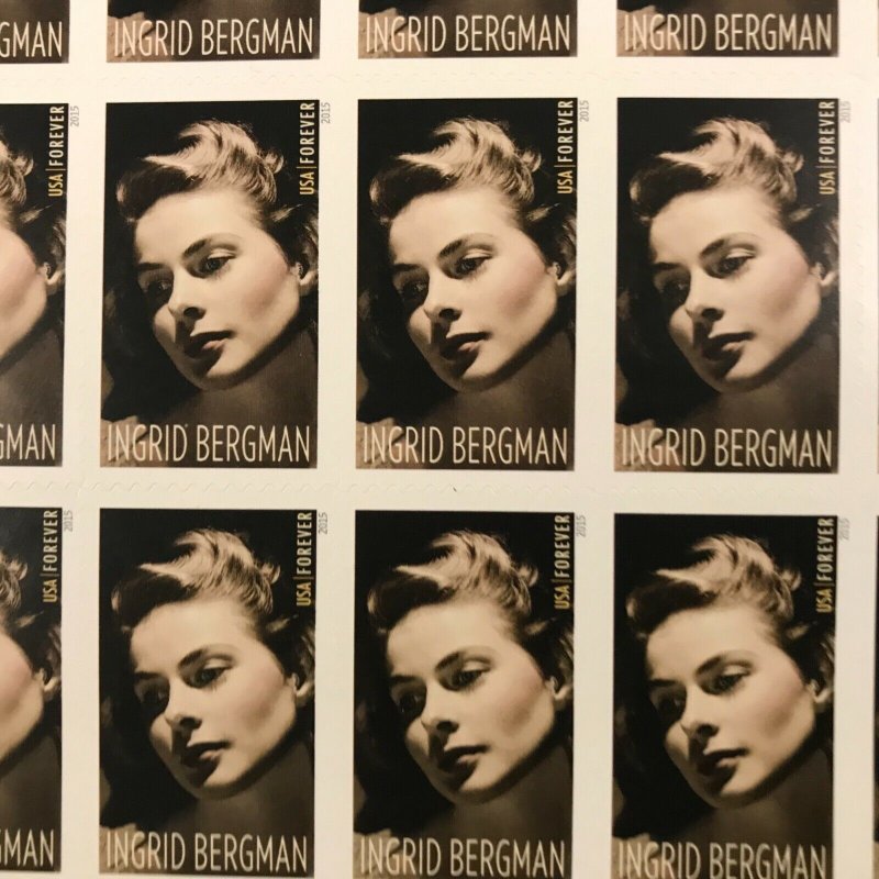 5012     Ingrid Bergman  Actress   MNH Forever sheet of 20     FV $11.00    2015