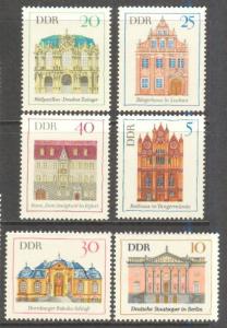 GERMANY DDR Sc# 1071 - 1076 MNH FVF Set6 City Hall Opera 