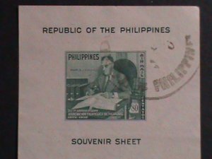 PHILIPPINES-AIRMAIL 1950- SC#C70 -72 YEARS OLD S/S-FRANKLIN D. ROOSEVELT CTO