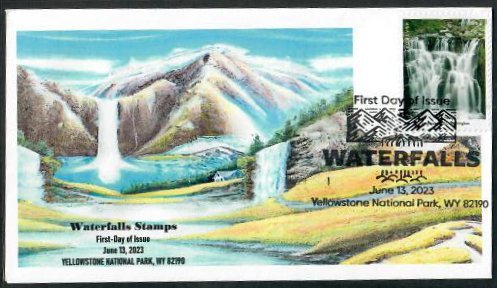 5800j -FDC-63c-Sunbeam Falls, Washington – Waterfalls- Wally Jr Cachet - BWP