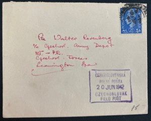 1942 England Cover To Czech Army Post Office In Leamington Spa