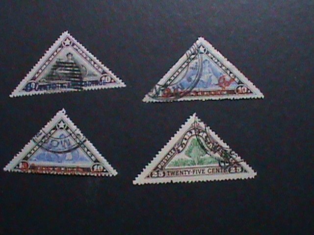 ​LIBERIA 1909 - 114  YEARS OLD- TRANAGLE -COMMERCE WITH CADUCEUS CTO VERY FINE