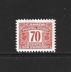 CANADA REVENUE - #FPS56 - 70c POSTAL SCRIP MINT STAMP MNH BACK OF BOOK BOB