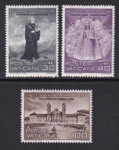 Vatican City   #298-300    MNH  1960  death of St Meinrad   Einsiedeln Abbey