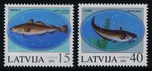 Latvia 555-6 MNH Fish