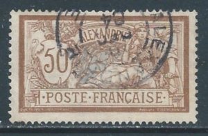 France-Offices in Egypt-Alexandria #27 Used 50c Liberty & Peace