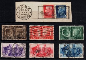 1938 Führer & Dux slogan postmark Italy stamps