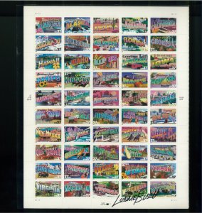 2002 US Postage Stamps #3561-3610 Mint Full Sheet Greetings From America Signed