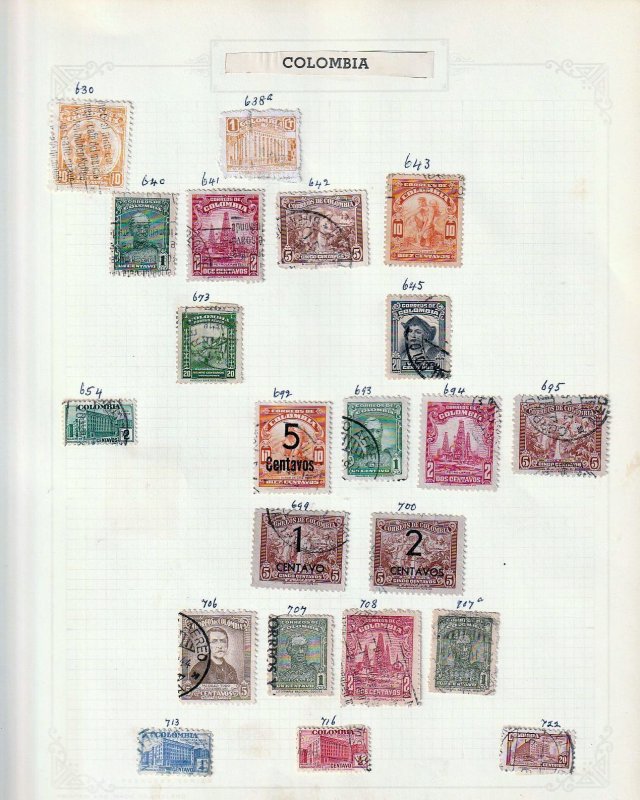 COLOMBIA Old/Mid M&U Collection on Pages (Aprx 250+Items) Goy 3194