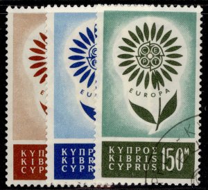 CYPRUS QEII SG249-251, 1964 europa set, FINE USED.