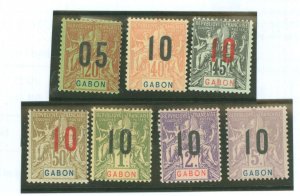 Gabon #75/78-80/82-84 Unused Single