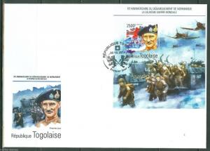 TOGO 2014 70th ANIVERSARY OF D DAY INVASION OF NORMANDY MONTGOMERY  S/S FDC