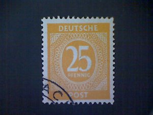 Germany, Scott #546, used (o), 1946, Allied Government, 25pf,  orange yellow