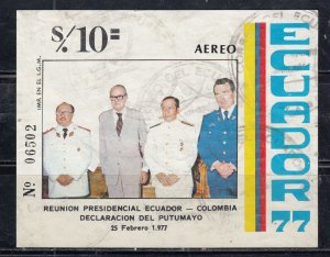 Ecuador 1933 Sc#C601 Meeting of the Presidents of Ecuador and Colombia MNH