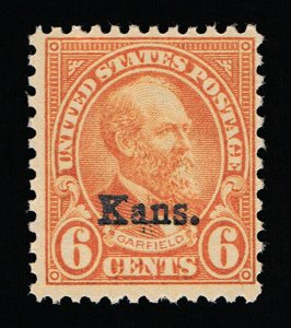 GENUINE SCOTT #664 F-VF MINT PRISTINE OG NH 1929 KANSAS OVERPRINT ISSUE #8941