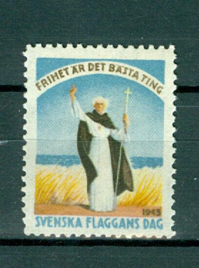 Sweden Poster Stamp Mnh.1943. National Day June 6. Swedish Flag,