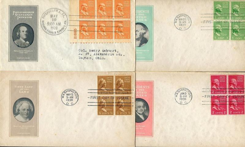 US SC# 803-31 PLANTY 803-31-1 PRESIDENTIAL 1/2C-50C IOOR SET OF 29 FDC'S B