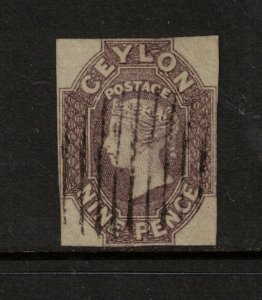 Ceylon #9 (SG #8) Fine Used **With Certificate**