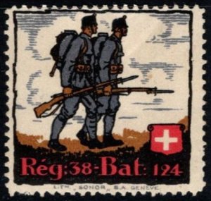 1939 Switzerland Soldier's Stamp 38th Infantry Regiment, 124th Battalion