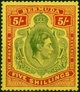 Bermuda 1938 5s Green & Red-Yellow SG118 Fine LMM