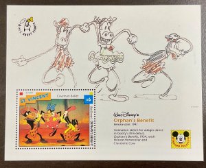 St Vincent Disney Caveman Ballet Souvenir Sheet 1992