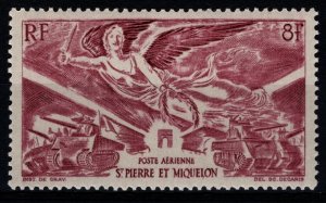 St Pierre & Miquelon 1946 Airmail, Victory, 8f [Mint]