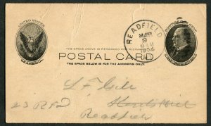 1904 US Postal Card McKinley 1c Readfield ME AOUW Lodge Extension Tax Notice