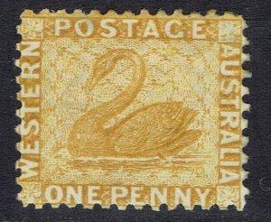 WESTERN AUSTRALIA 1882 SWAN 1D WMK CROWN CA PERF 12