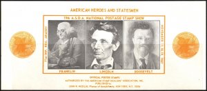 1967 US Poster Stamp 19th A.S.D.A. National Postage Stamp Show Heroes & Statemen