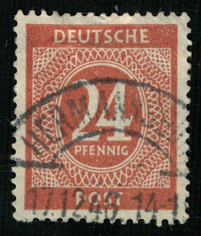 Deutsche Post, 24 Pfennig, This postage stamp has the date 17.12.46 (3871-Т)