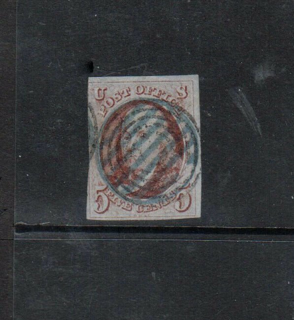 USA #1d Very Fine Used With Rare Canadian Target Cancel **With Certificate**
