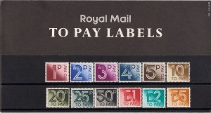 Great Britain J92-J103 NH Presentation Pack No. 135 1982 POSTAGE DUE STAMPS [D4]