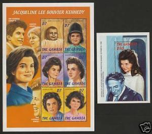 Gambia 2564-5 MNH Jacqueline Kennedy, John Kennedy