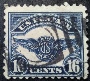 S&S Stamps Scott #C5 USED,  FINE-VERY FINE,  LIGHT HINGED,  3/8 TEAR