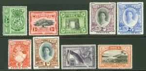 SG 74-82 Toga 1942-49. ½d to 5/- set of 9. Fine fresh mounted mint CAT £75