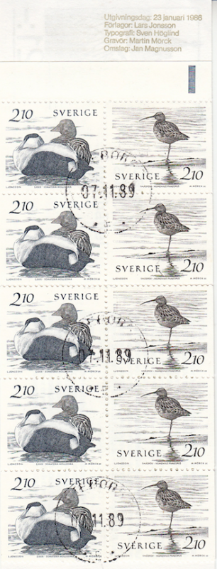 Sweden 5 Complete Booklets attached to cover, please see description