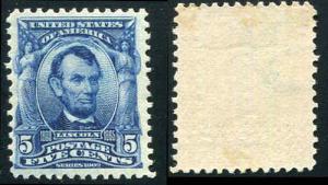 US #304 1903 Mint Very Light Hinge Intense Blue
