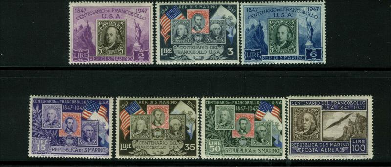 San Marino Scott #266 - #271 & C55 Complete Set of 7 Mint Never Hinged