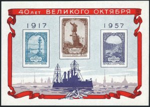 Russia 1943a,2002a sheets,MNH.Michel Bl.22-23. October Revolution,40th Ann.1957.