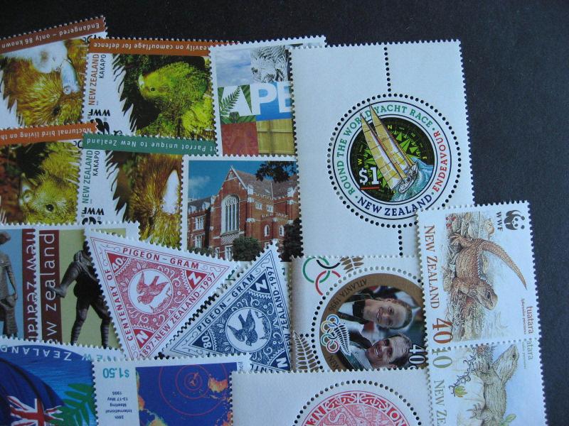 NEW ZEALAND 33 different MNH stamps 1990 to 2005 era, check them out! 