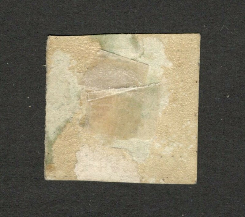 ITALY - USED IMPERFORATED STAMP - Papal State,  2 cents , green - HIGH CV - 1867