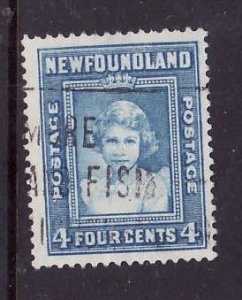 Newfoundland- Sc#247-used 4c Princess Elizabeth-id5-1938-